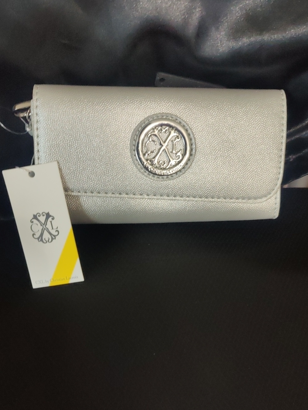 Christian Lacroix Silver Zip Wallet – NWT – Metallic Designer Continental
